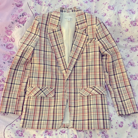 TOPSHOP Check Suit Blazer Size 4 - Picture 6 of 13